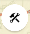 Tool icon with hammer and tool. 